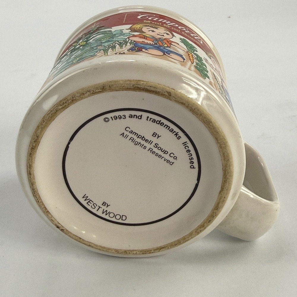 Vintage 1993 Campbell's‎ Soup Mug Westwood Campbell's Kids Gardening Red White - Picture 4 of 4